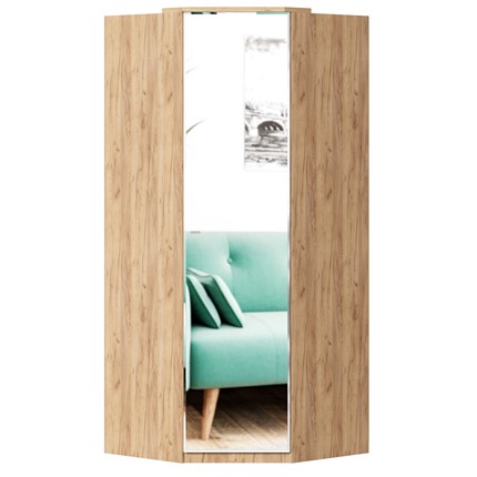 Шкаф угловой 45 с зеркалом Фиджи ЛД 659.249, белый в Надыме - изображение