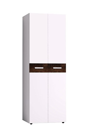 Шкаф Норвуд 54 фасад стандарт + стандарт, Белый-Орех шоколадный в Салехарде - изображение