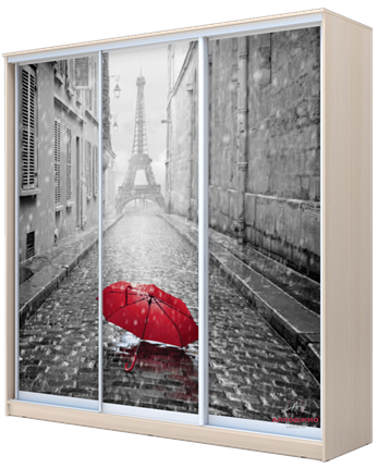 Шкаф 3-х створчатый 2300х1777х620, Париж, зонтик ХИТ 23-18-777-02 Дуб Млечный в Салехарде - изображение