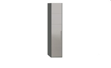 Распашной шкаф Наоми с зеркальной дверью левый, цвет Фон серый, Джут СМ-208.07.02 L в Салехарде - предосмотр