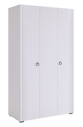 Шкаф трехстворчатый Ева 105.01 (белое дерево/белый матовый) в Салехарде - изображение