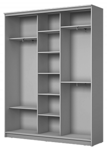 Шкаф трехдверный ХИТ 24-4-18-666, с пескоструйным рисунком Горизонтальные полосы №25, Дуб сонома в Салехарде - предосмотр 1