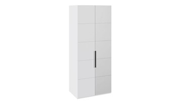 Распашной шкаф Наоми с 1 зеркальной правой дверью, цвет Белый глянец СМ-208.07.04 R в Салехарде - предосмотр