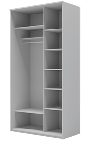 Шкаф 2-х дверный с одним зеркалом ХИТ 23-15-15 Серая структура в Салехарде - предосмотр 1
