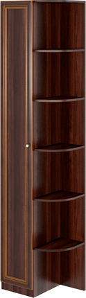 Угловой шкаф-стеллаж Беатрис М13 левый (Орех Гепланкт) в Ноябрьске - изображение