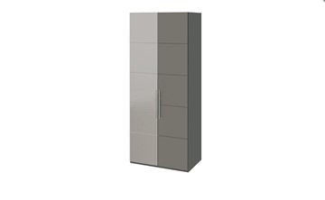 Распашной шкаф Наоми с 1 зеркальной левой дверью, цвет Фон серый, Джут СМ-208.07.04 L в Муравленко