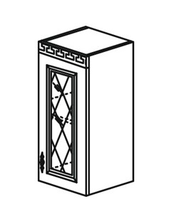 Шкаф кухонный Веста настенный однодверный с полкой со вставкой из стекла 718*400*323мм в Салехарде