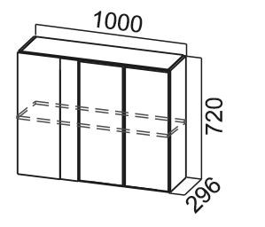 Кухонный навесной шкаф Модус, Ш1000у/720, цемент темный в Салехарде - предосмотр