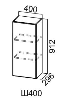 Шкаф кухонный Модус, Ш400/912, фасад "галифакс табак" в Салехарде - изображение