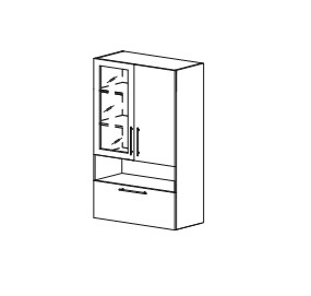 Шкаф на кухню Мыло, настенный хозяйственный двухдверный 1320*600*350, ШНХ 600*1320 в Надыме