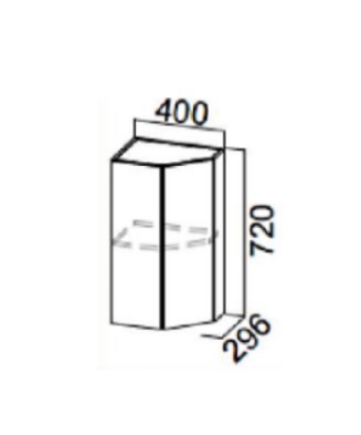 Настенный шкаф торцевой закрытый, Прованс, ш400тз/720, белый текстурный в Салехарде - изображение