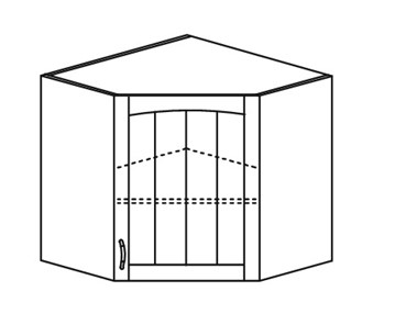 Шкаф кухонный Кантри настенный угловой 718*600*600 мм без стекла в Салехарде - предосмотр