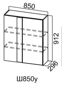 Навесной шкаф Модус, Ш850у/912, цемент темный в Надыме