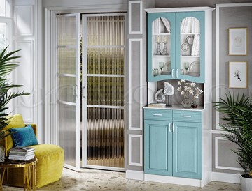 Кухонный шкаф Констанция 2-х створчатый, голубой в Надыме
