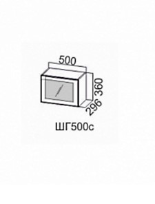 Кухонный навесной шкаф Грейвуд, ШГ500c/360, дуб кремовый матовый в Салехарде - предосмотр