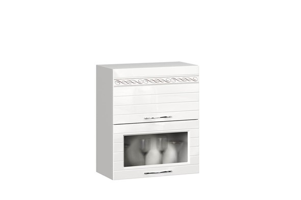 Кухонный шкаф Анастасия 600 с 2 подъемными дверьми 004.521.000 белый глянец в Надыме - изображение