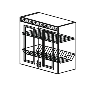 Шкаф на кухню Веста настенный двухдверный с сушкой 718*600*323мм в Лабытнанги