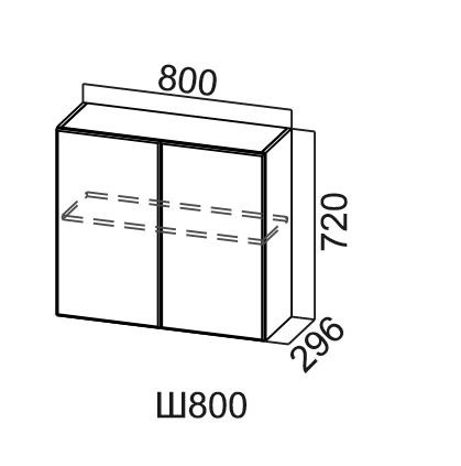 Шкаф навесной Модус, Ш800/720, галифакс в Лабытнанги - изображение