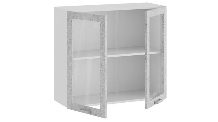 Навесной шкаф Гранита 1В8С (Белый/Бетон снежный) в Надыме - изображение 1