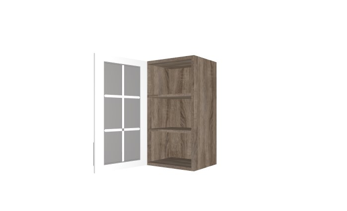 Кухонный шкаф Прованс (Дуб сонома трюфель/Крем) со стеклом В_72-40_1ДРс в Надыме - изображение 1
