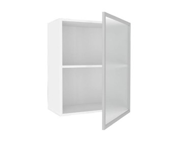 Шкаф кухонный 600, Шервуд, со стеклом правый, ЛД 281.352.000.116, белый/серый в Салехарде - предосмотр 1