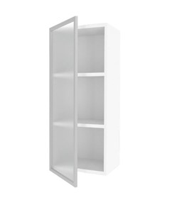 Шкаф кухонный высокий 400 Шервуд, со стеклом левый ЛД 281.421.000.121, белый/серый в Салехарде - предосмотр 1