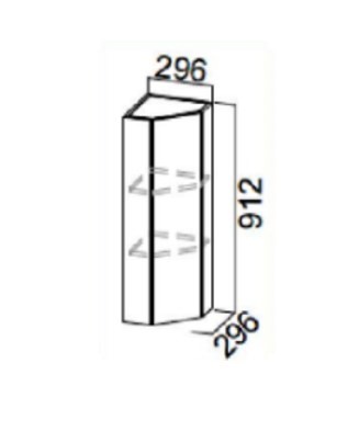 Навесной шкаф торцевой закрытый, Прованс, ш300тз/912, белый текстурный в Надыме - изображение