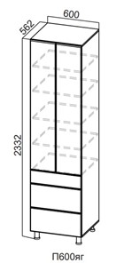 Кухонный шкаф Модерн New, П600яг/2332, МДФ в Лабытнанги