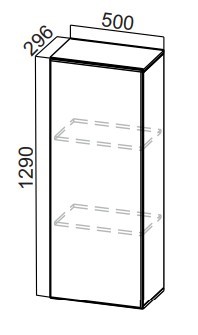 Пенал-надстройка Стайл, ПН500(720/296), МДФ в Салехарде - изображение