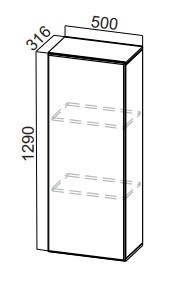 Пенал-надстройка на кухню Стайл, ПН500(720/316), МДФ в Лабытнанги - изображение