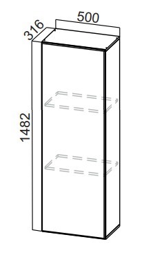 Пенал-надстройка Стайл, ПН500(912/316), МДФ в Салехарде - изображение