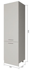 Кухонный шкаф-пенал П7 1, Сатин/Антрацит в Надыме