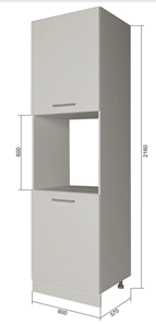 Кухонный шкаф-пенал П7 2, МДФ Океания/Антрацит в Салехарде