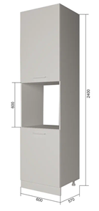 Кухонный шкаф-пенал П9 2, МДФ Софт бирюза/Белый в Салехарде