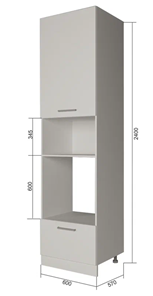 Кухонный шкаф-пенал П9 3, МДФ Софт бирюза/Антрацит в Салехарде