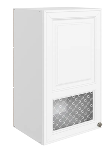 Кухонный навесной шкаф Мишель L400 H720 (1 дв. окош.) эмаль (белый/белый) в Салехарде - предосмотр