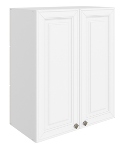 Навесной кухонный шкаф Мишель L600 H720 (2 дв. гл.) эмаль (белый/белый) в Салехарде - предосмотр