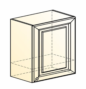 Навесной кухонный шкаф Мишель под вытяжку L600 H566 (1 дв. гл.) эмаль (белый/белый) в Салехарде - предосмотр 1