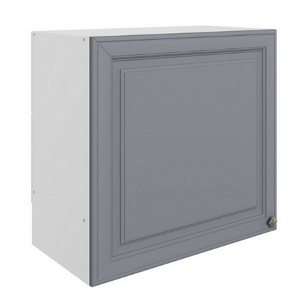Настенный шкаф Мишель под вытяжку L600 H566 (1 дв. гл.) эмаль (белый/серый) в Салехарде - изображение