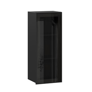 Кухонный шкаф Паола ЛД 590.420.000.078 400 высокий стекло (Черный/Чёрный) в Салехарде