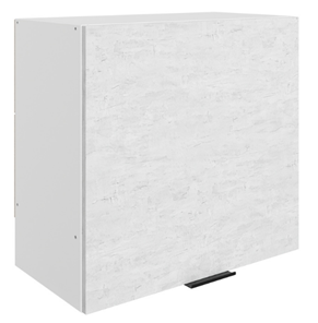 Шкаф на кухню Стоун L600 Н566 (1 дв. гл.) (белый/белая скала) в Губкинском