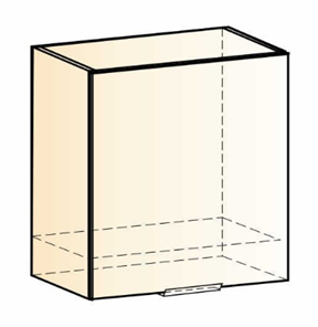 Настенный шкаф Стоун L600 Н566 (1 дв. гл.) (белый/полынь софттач) в Салехарде - предосмотр 1
