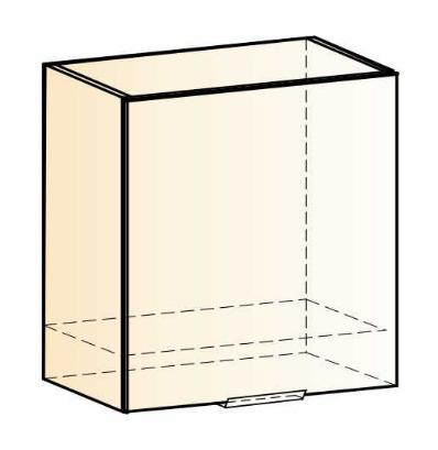 Шкаф навесной под вытяжку Стоун L600 Н566 (1 дв. гл.) (белый/оникс софттач) в Салехарде - изображение 1