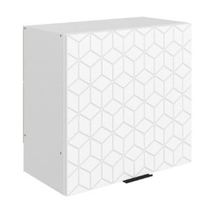 Шкаф навесной под вытяжку Стоун L600 Н566 (1 дв. гл.) с фрезировкой (белый/джелато софттач) в Салехарде - предосмотр