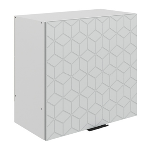 Шкаф настенный Стоун L600 Н566 (1 дв. гл.) с фрезировкой (белый/лайт грей софттач) в Салехарде - предосмотр
