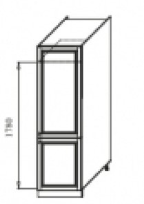Шкаф кухонный Верона хозяйственный 600 мм  (под холодильник) с отк.дв 2140*600*580 В-4мм, матовый в Салехарде