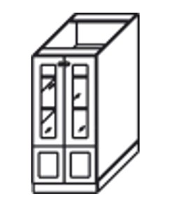 Кухонный навесной шкаф Верона хозяйственный (буфет со стеклом)* 1320*600*571 мм, матовый в Салехарде