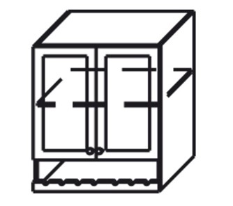 Шкаф кухонный Верона настенный двухдверный с полкой и нишей с планкой 918*600*320 мм, глянец/софт в Надыме