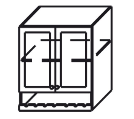 Шкаф кухонный Верона настенный двухдверный с полкой и нишей с планкой 918*600*320 мм, глянец/софт в Надыме - изображение