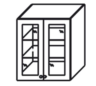 Шкаф кухонный Верона настенный двухдверный с полкой со вставкой из стекла 918*600*320 мм, глянец/софт в Надыме